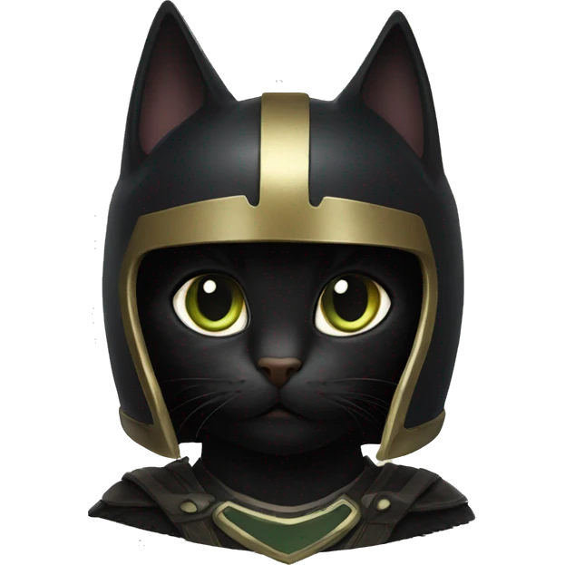 black cat with loki helmet  emoji
