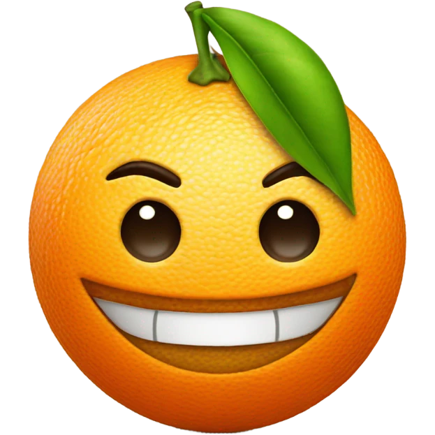 orange with leaf emoji