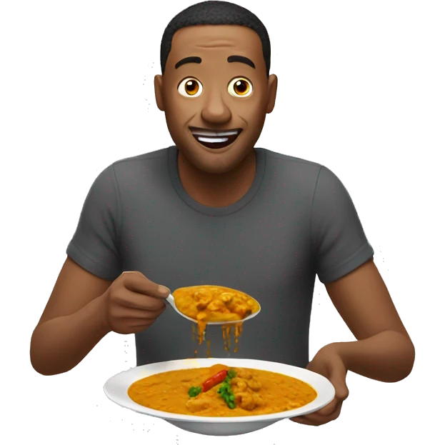 man eating curry emoji