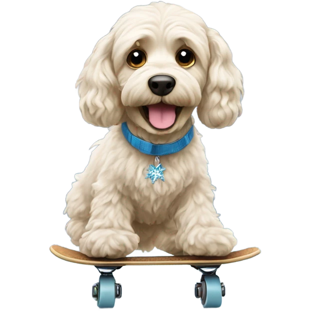 Cockapoo ice skating  emoji