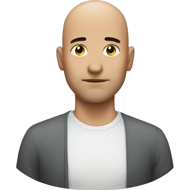 bald man with a dent in his head emoji