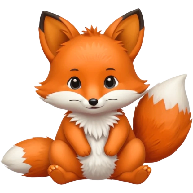 An baby full body fox wearing a diaper emoji