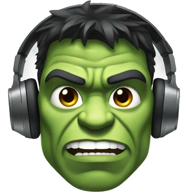 hulk with headphones emoji