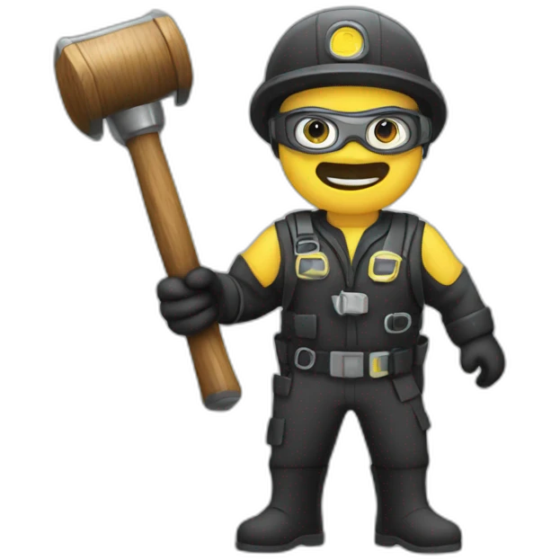 Scubadiving judge holding hammer emoji