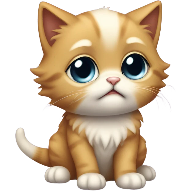 Sad kitten crying emoji