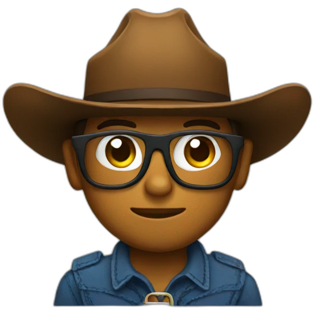 cowboy emoji with glasses emoji