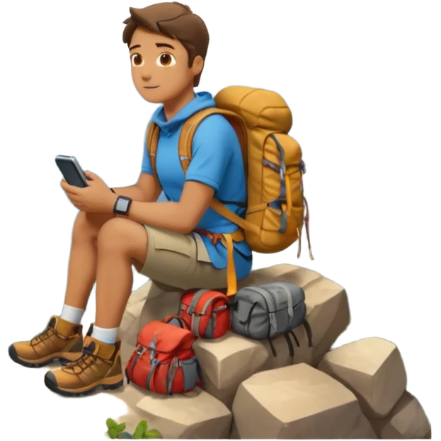 A man sitting on a mountain emoji