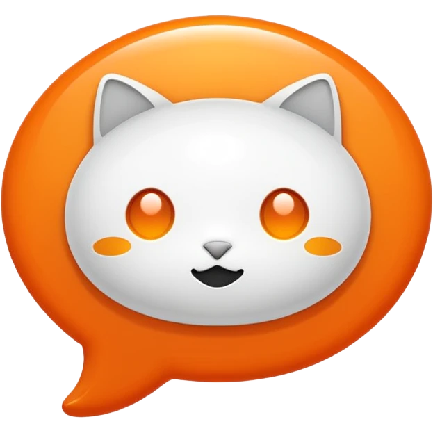 Chat bubble with orange accents emoji