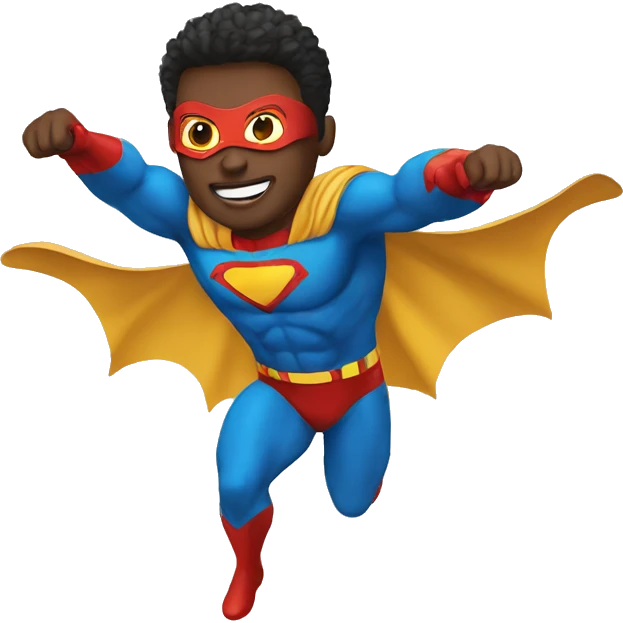 Superhero flying emoji