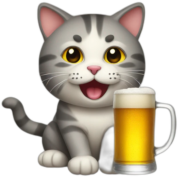 drinking beer cat emoji