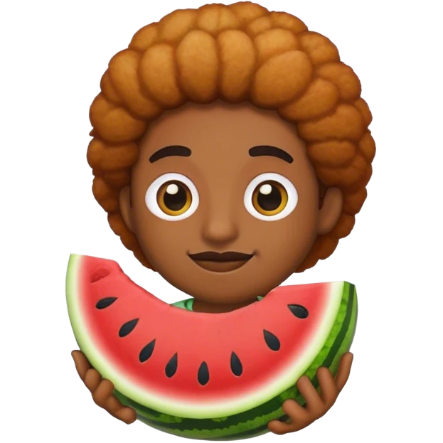 Black emoji with watermelon and fried chicken emoji
