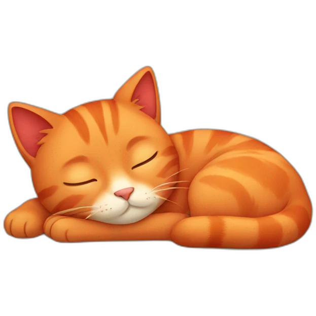 Red cute cat sleeping emoji