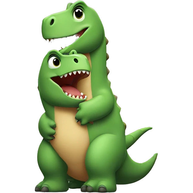 hugging dinosaurs emoji