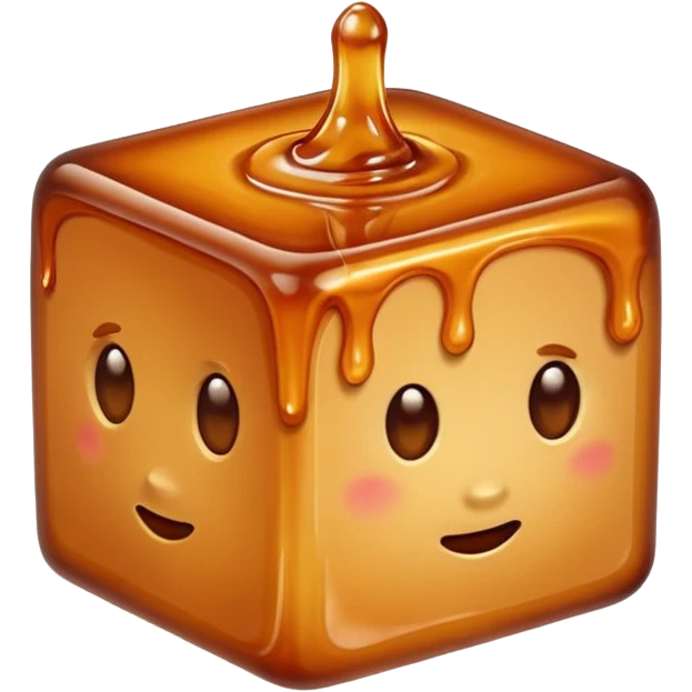 melting caramel cube emoji