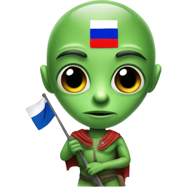 Alien with a Russian flag  emoji