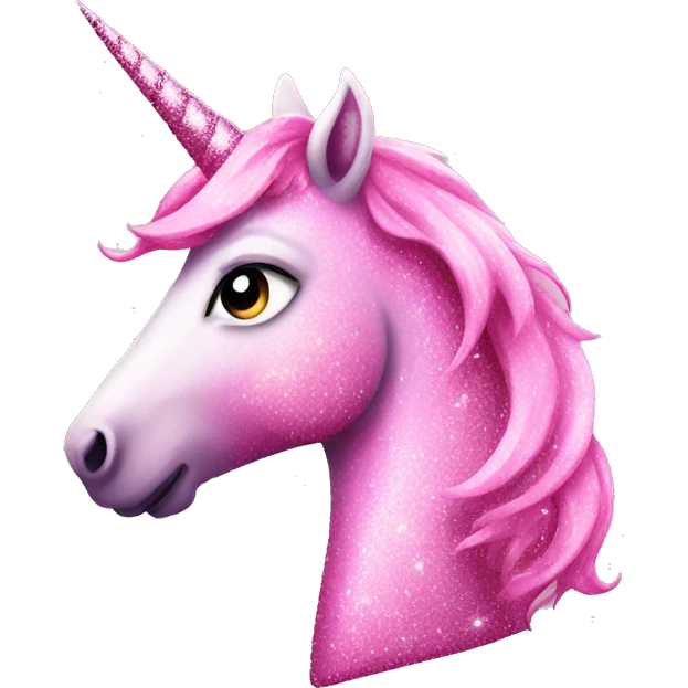 a pink sparkly unicorn emoji