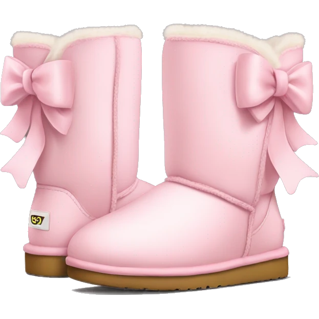 Mini light pink uggs with bow emoji