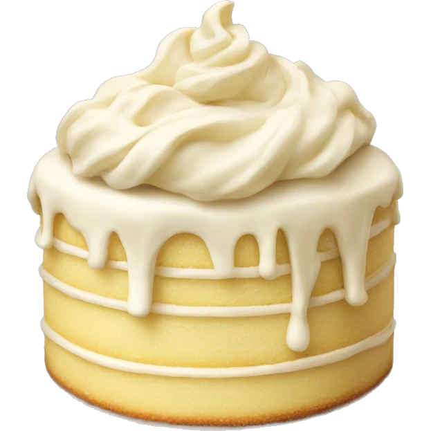 vanilla cake with vanilla topping emoji