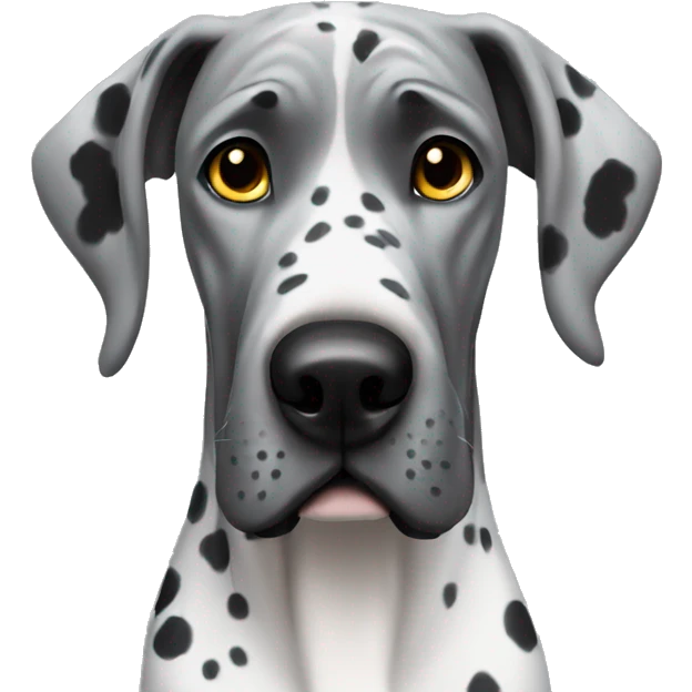 Gray Great Dane with black spots emoji