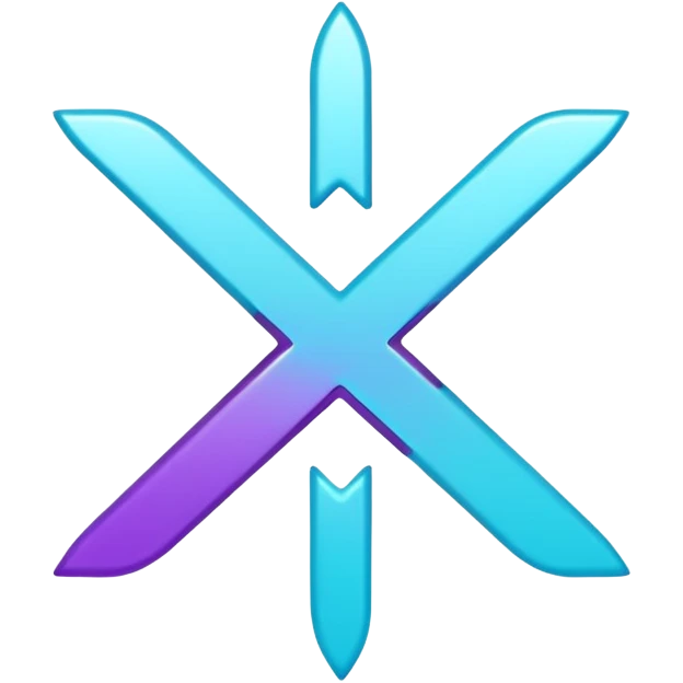 Purple and Cian symbol X twitter emoji