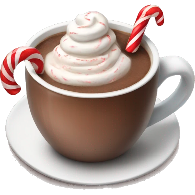Hot cocoa with candy cane emoji
