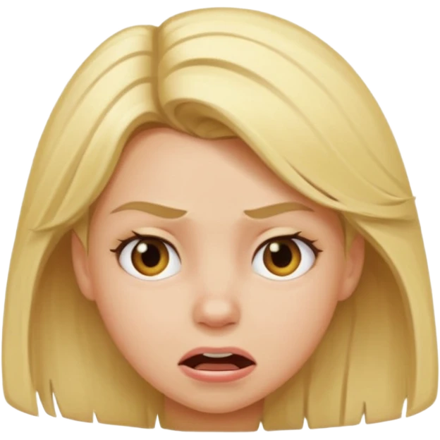 a blonde haired girl taking a really bad smelly poop emoji