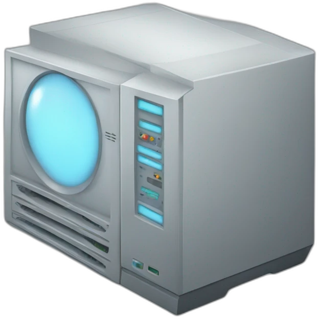 Computer server communicating with network emoji
