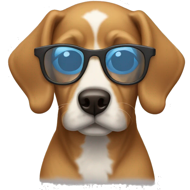 Perro gafas  emoji