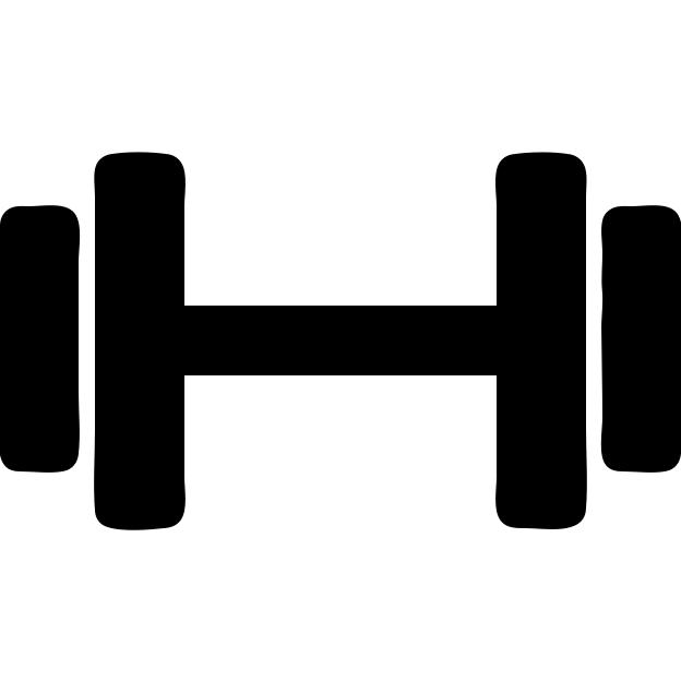 minimalistic dumbbell, solid filled black emoji