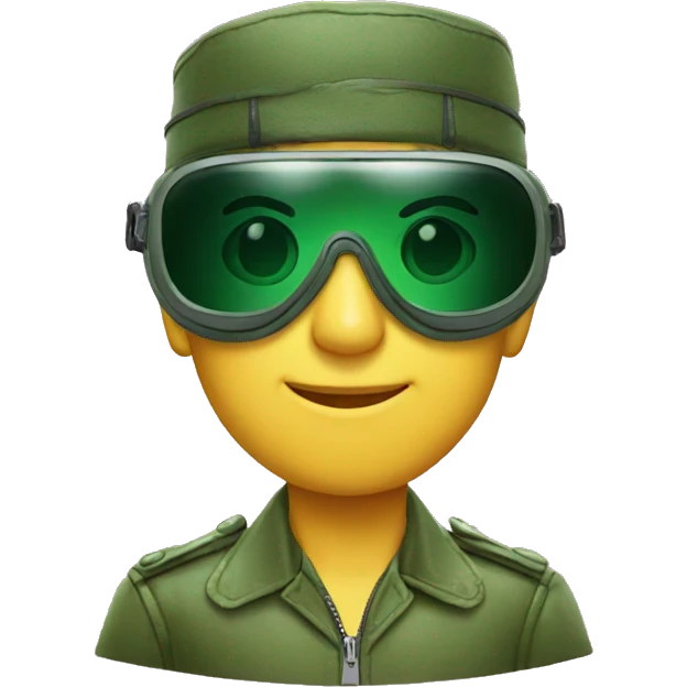 Fancy Green aviator goggles emoji