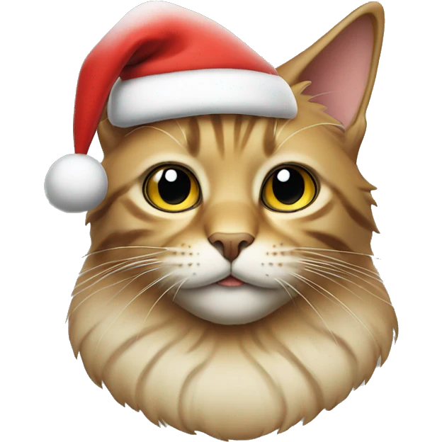 cat with Santas Claus cap emoji