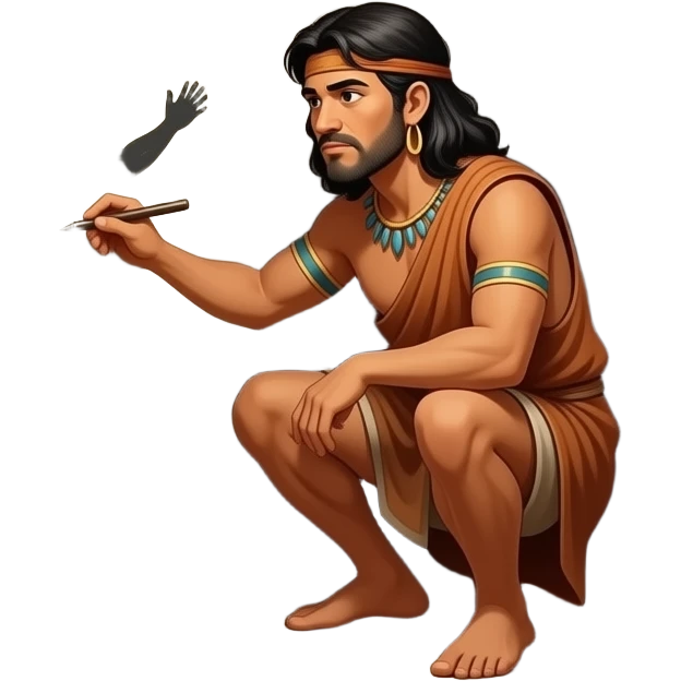 ancient people drawing a cave painting emoji