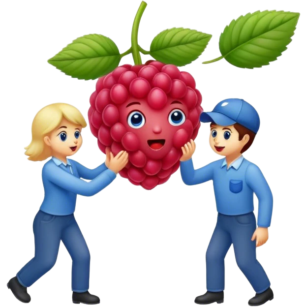 A raspberry selects a food to eat emoji