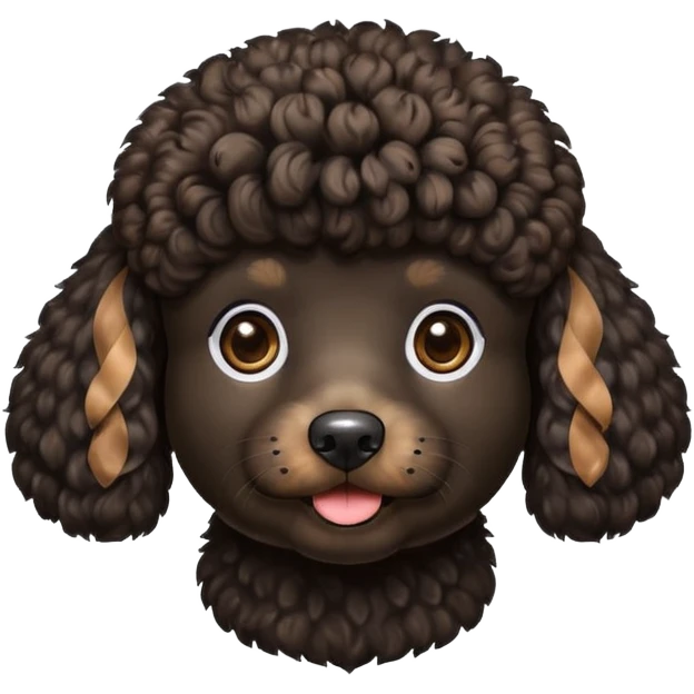 black poodle with brown fur around the mouth emoji