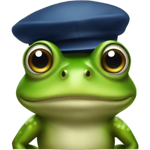 Frog with a cap nyc  emoji