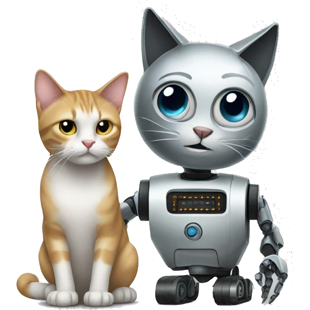 a cat with a robot emoji