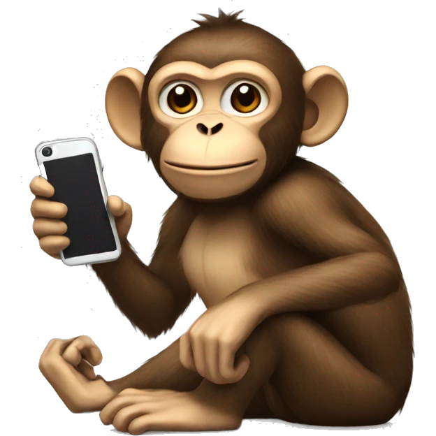 Monkey with phone emoji
