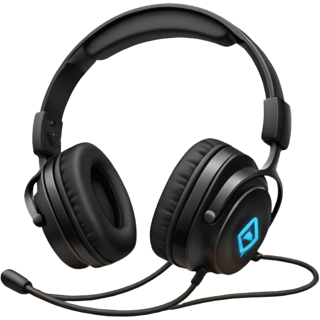 a gaming headset in a table  emoji