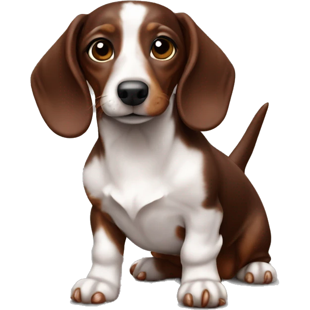 marble chocolate dachshund sitting emoji