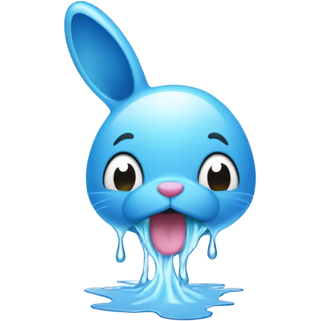 Bunny leaking water forming a puddle emoji