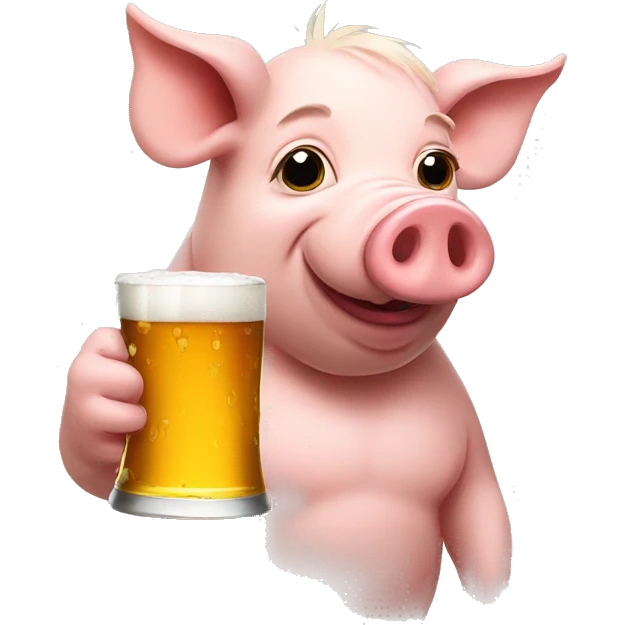 pig drinking beer emoji