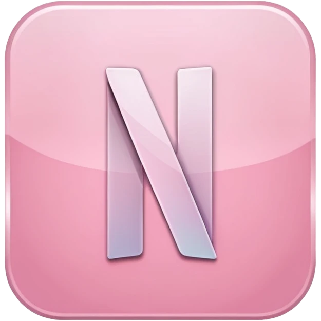 Netflix aesthetic "N" logo in pastel pink emoji