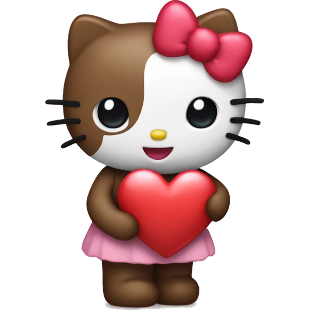 hello kitty holding a heart emoji