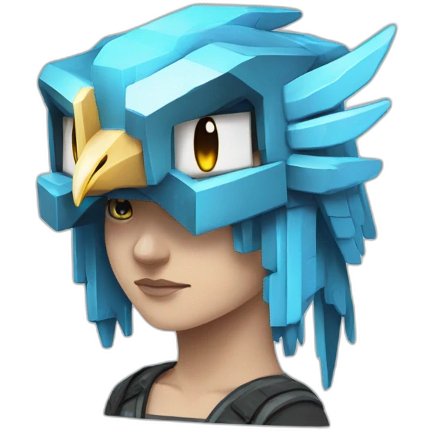 Minecraft Articuno Cyberpunk Head emoji