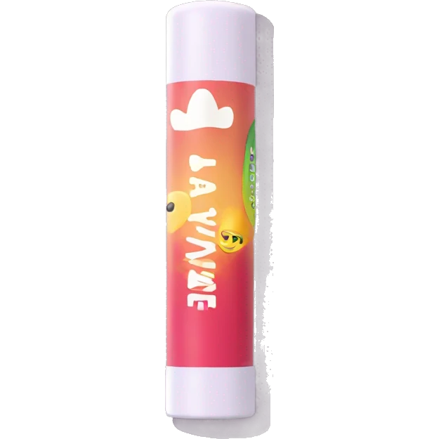 lip balm with label emoji