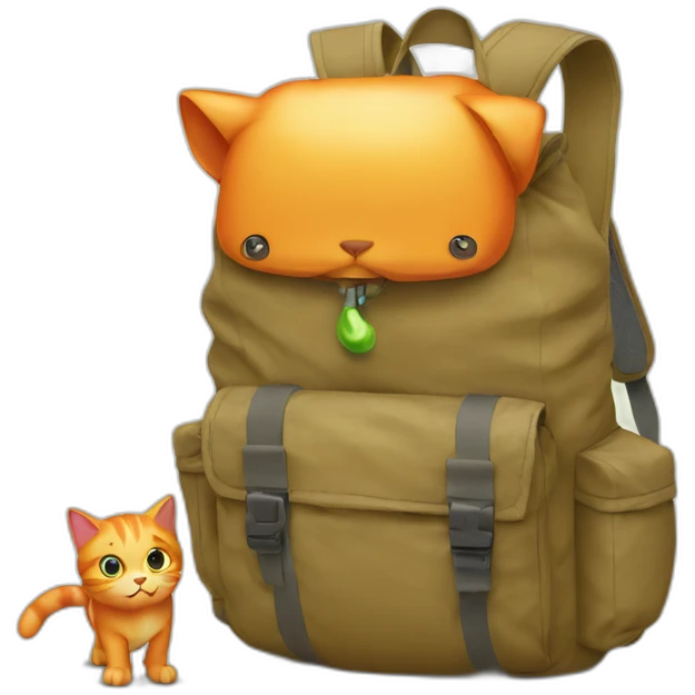 orange-cat-urinating-on-backpack emoji