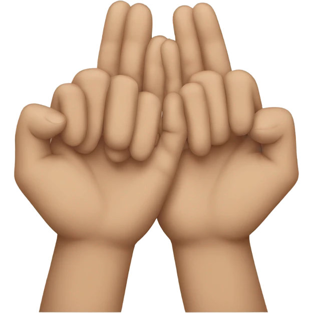 two hands holding emoji
