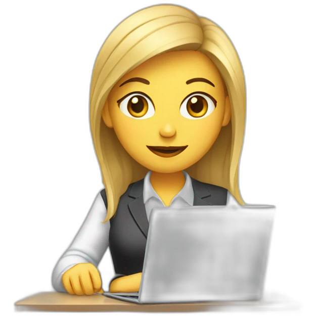 Office girl with computer emoji
