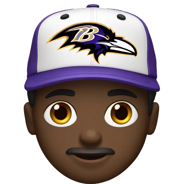 Black guy wearing Baltimore ravens hat emoji