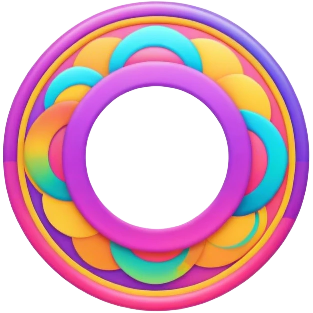 Psychedelic colored circle Border emoji